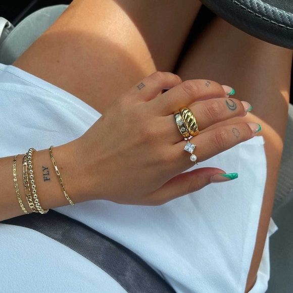 BUNDLE of 2 18KT Gold Vermeil Rings from Vivamacity - Ari Ring and Adelina Ring - Picture 8 of 15